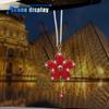 Bling Car Hanging Charm Accessories, Crystal Flower Car Rear View Mirror Pendant Decoration, Car Interior Ornament Accessories for Women Girls