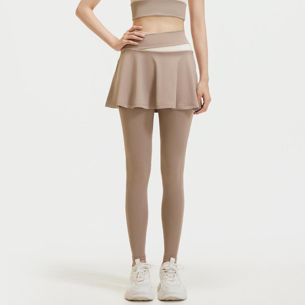 Juyitang High-Waist Two-Piece Yoga Skirt Leggings - Slimming, Anti-Exposure Fitness Wear for Women