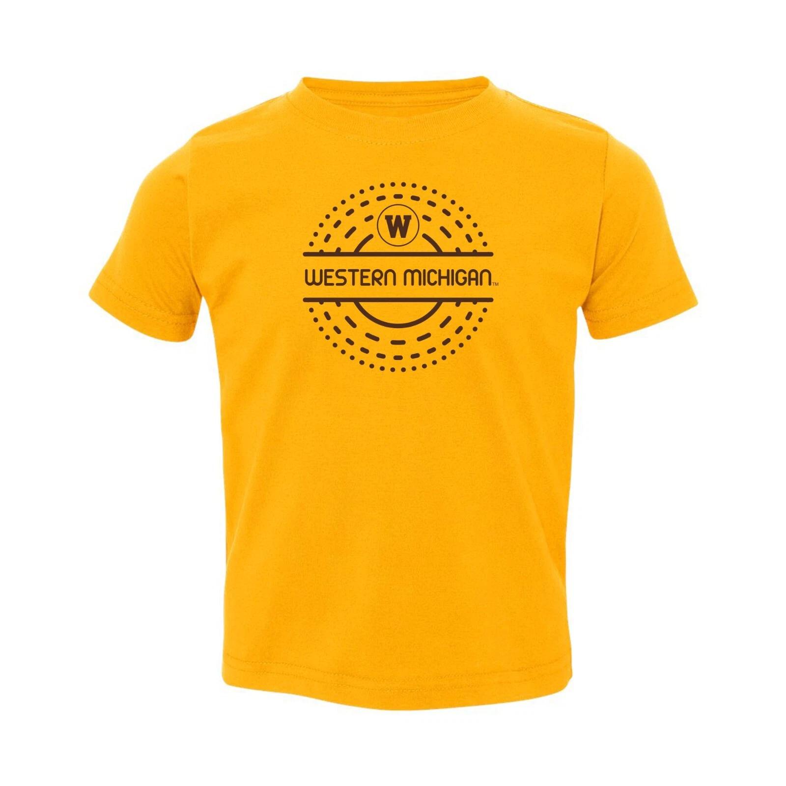 Western Michigan Sunny Circle Toddler T-Shirt - Gold 3XL