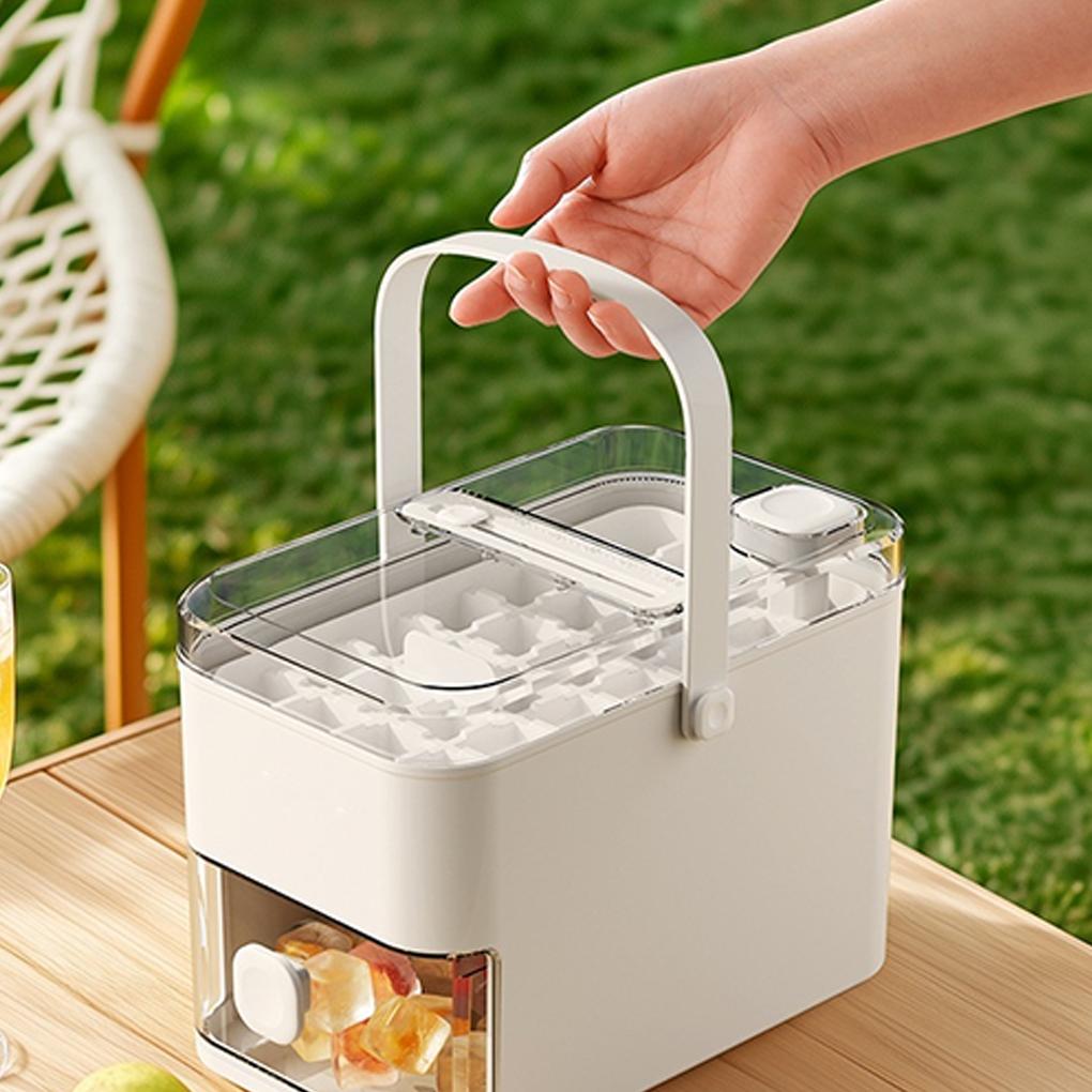 New Press Ice Tray Bucket Multifunctional Ice Cube Mold Ice Maker with One-touch To Release Portable Ice Box Ice Cube Tray