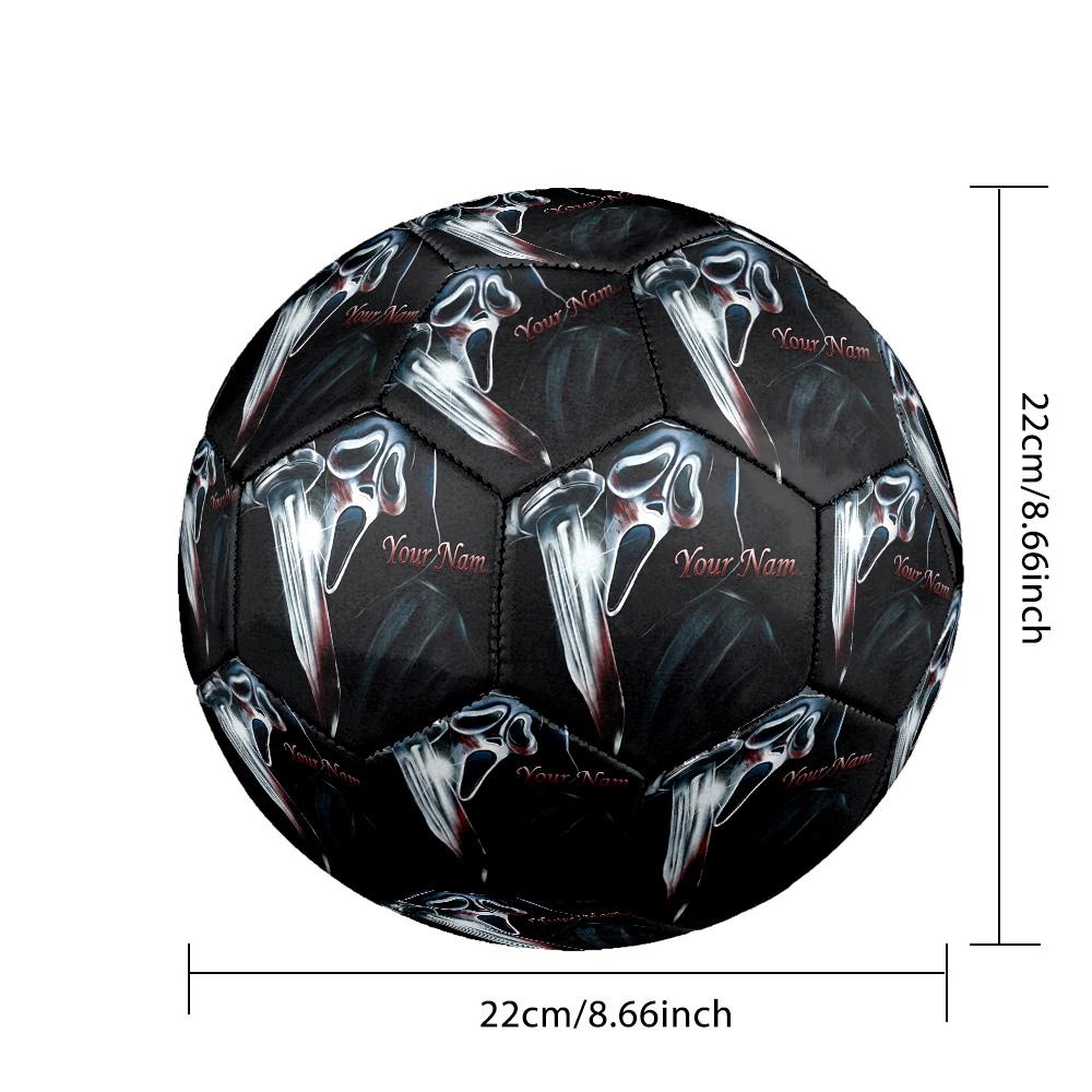 Custom Text Size 5 Soccer Ball, Standard Match Football For OutdoorScream Ghostface