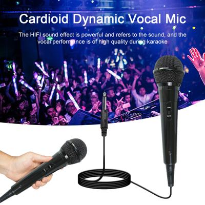 Przewodowy mikrofon dynamiczny Plug-Play Uniwersalny kardioidalny dynamiczny mikrofon wokalny z długim kablem Akcesoria do karaoke i maszyny do śpiewania