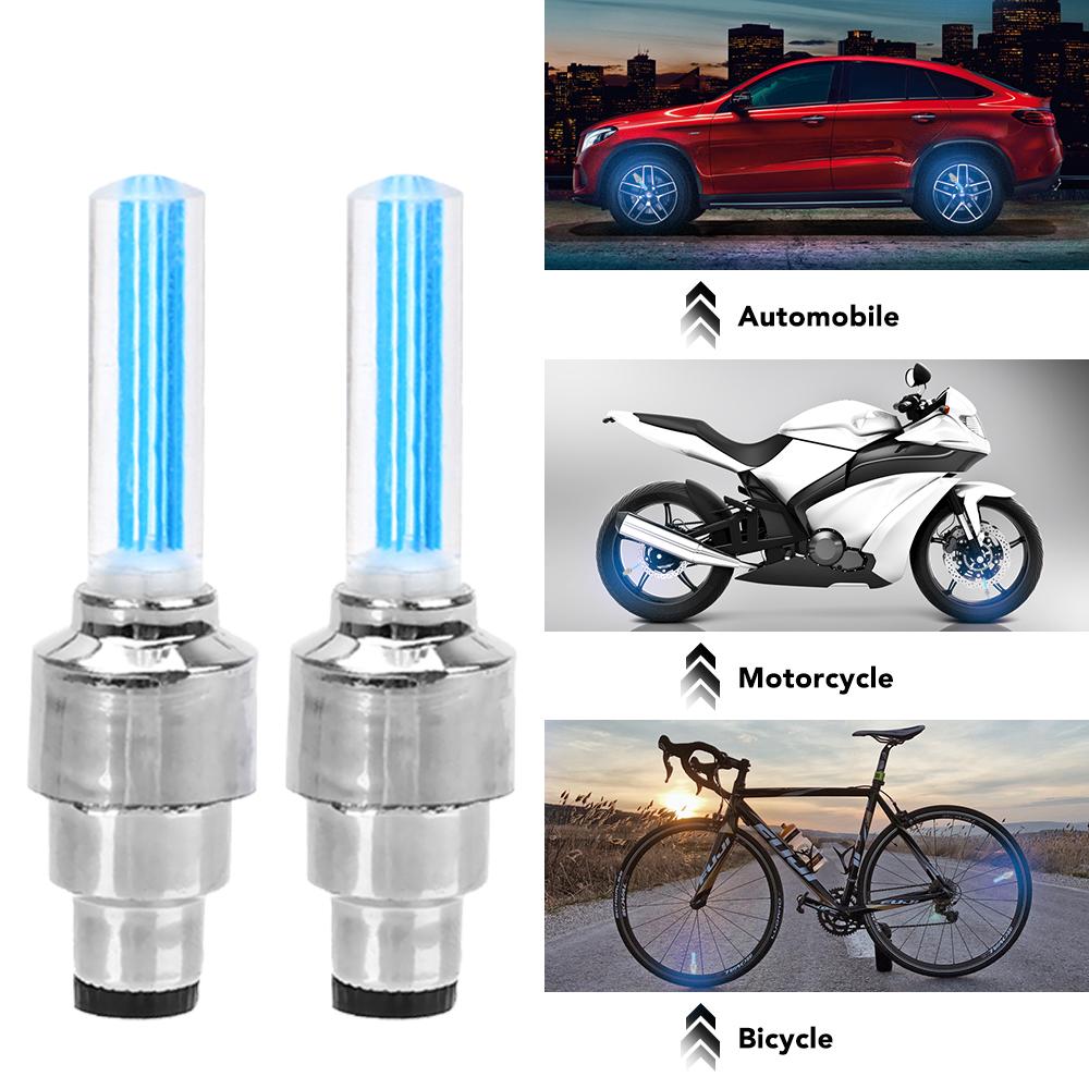2ks Atmosférické uvítací světlo Nábojová lampa Auto Auto Kolo Moto Kolo Ventil pneumatik Dekorativní krytka ventilu Blesk Paprskové LED Neonová projekce