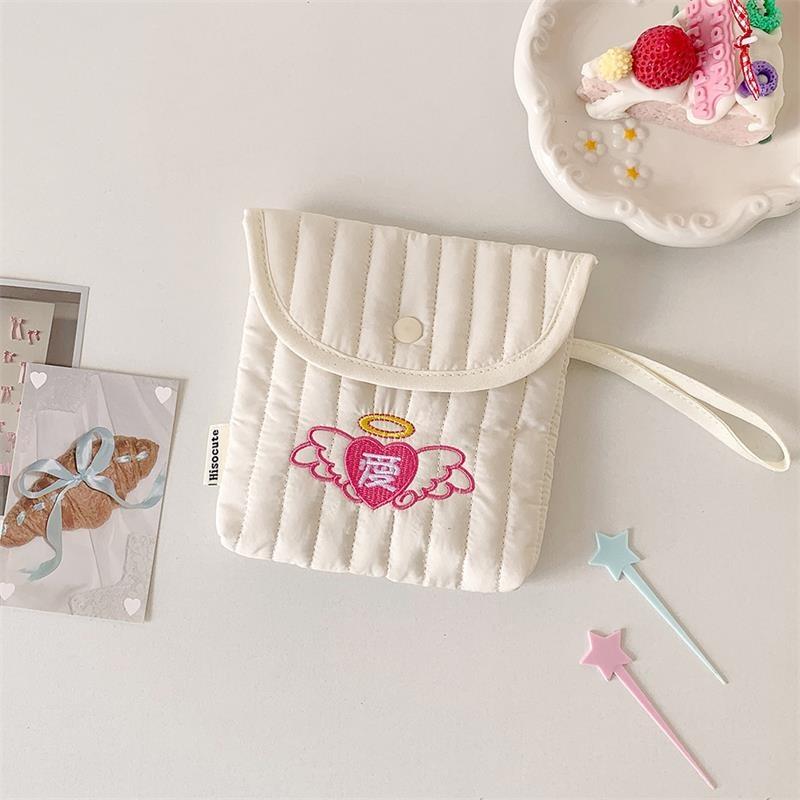 

Милая сумка для хранения кота с вишней и яблоком, портативная ручная сумка для хранения гигиенических прокладок, большая вместимость, женская косметичка, подарки