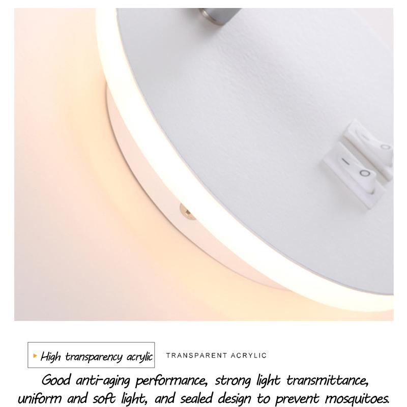 Rotatable Wall Lamp Hotel Bedroom Bedside Study Reading Sconce Lamps USB Charging Night Light Living Room Corridor Hallway Decor