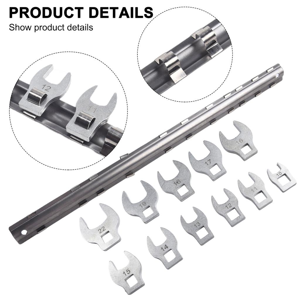 11 Stück 10-22mm Metrisch Hühnerfuß Maulschlüssel Schlüssel 3/8 Zoll Antrieb Schraubenschlüssel Set Verstellbarer Maulschlüssel