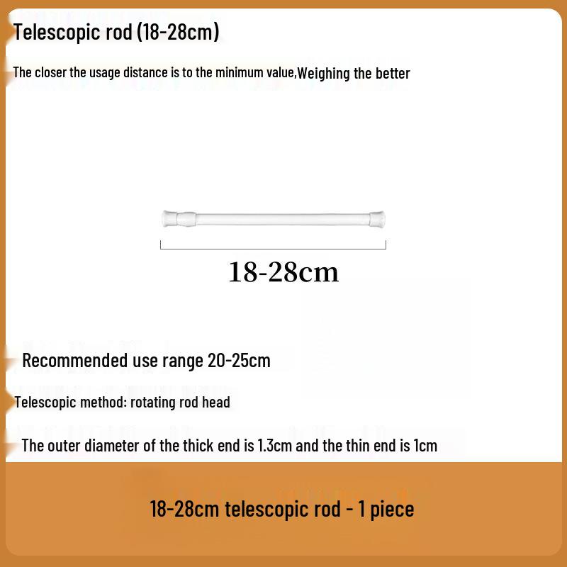 Japanese Style No-Drill Telescopic Curtain Hanging Rod with Hook and Clip Holder