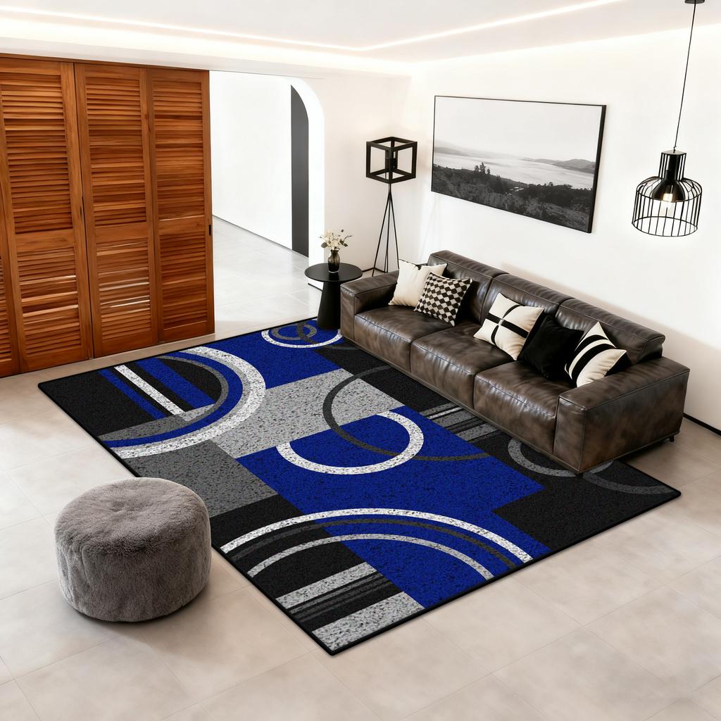 Nordic Style Large Area Rug Geometric Carpet Non-Slip Washable Rug for Living Room Bedroom Cloakroom Home Decor Floor Mat Soft