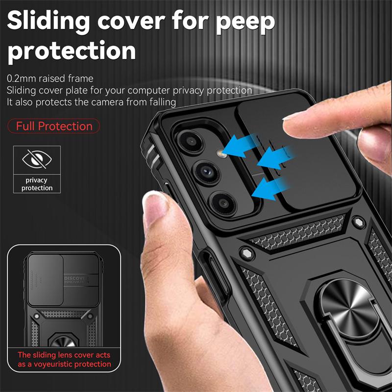 For Cover Samsung A25 Case Samsung A25 Capas New Shockproof Bumper Back Slide Camera Lens Ring Holder Fundas Samsung Galaxy A25