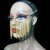 High-End Luxury Rhinestone Tassel Masquerade Mask with Zircon Embellishments