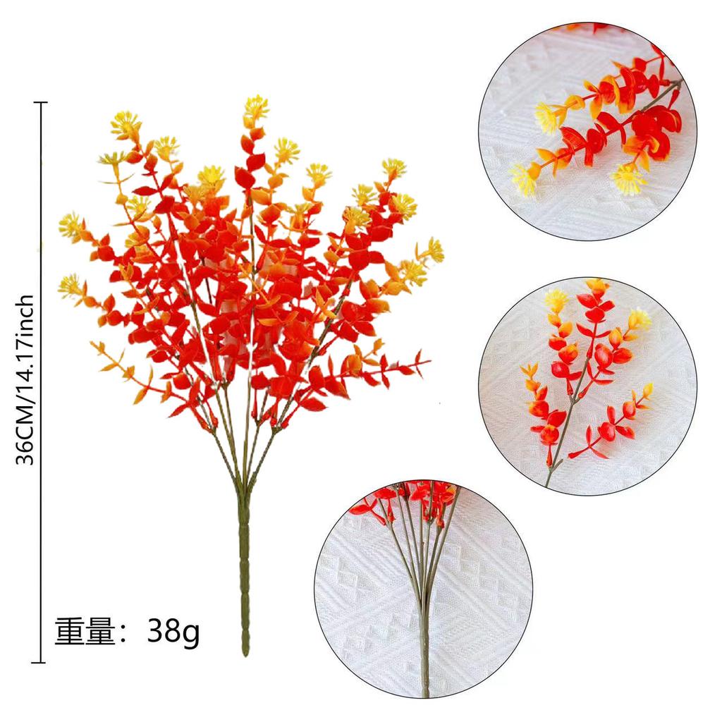 Customized Autumn Green Plants Autumn Eucalyptus Lavender Violet Fake Flower Bouquet Artificial Simulated Plant Flowers