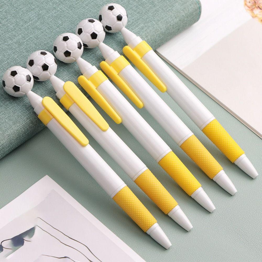 5pcs Smooth Writting Ballpoint Pen Soccer Shape Writing Pen Creative Press Pen Student
