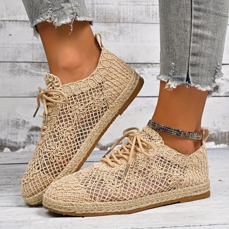 Women'S Slip-On Casual Sneakers - Breathable Fabric Upper, Lightweight Rubber Sole, Low-Top Lace-Up Design for Summer Comfort & Casual Attire