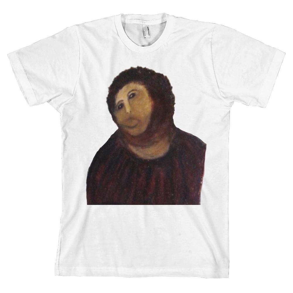 

Ecce Homo Botched Painting Potato Jesus Meme 4chan Funny Spain Tee *NEW* Unisex T-Shirt XXXXL