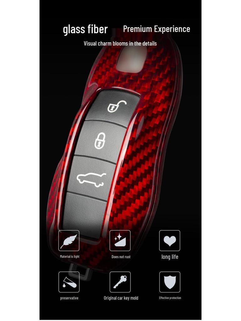 Real Carbon Fiber Key Shell for Cayenne, Macan, and Panamera by T-carbon