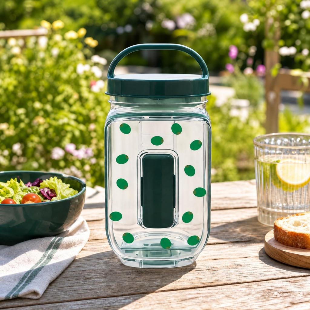 Salad Storage Jar Dishwasher Container with Fork Compartment Portable for