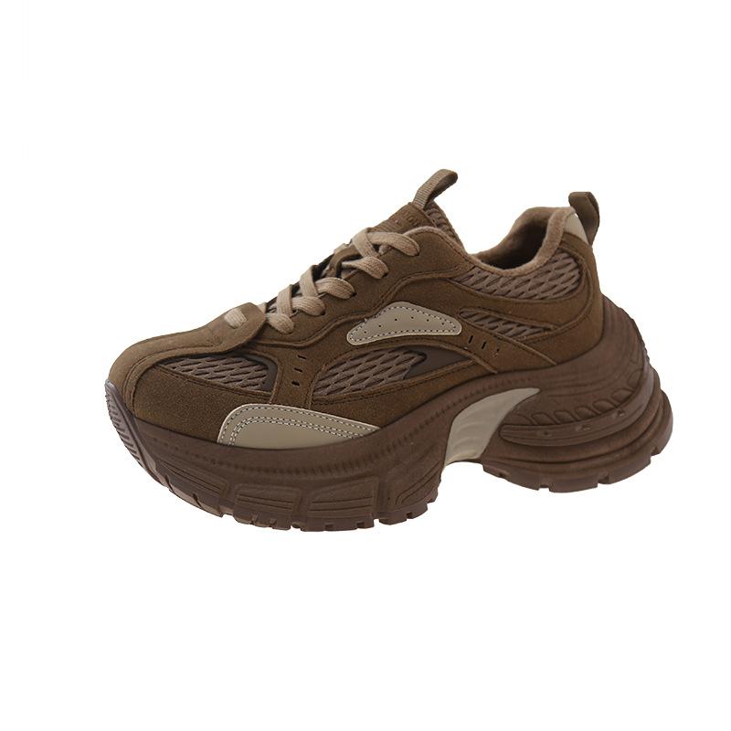 

Європейська станція, спортивне повсякденне взуття, жіноче дизайнерське чуття, хутро, що повертається, універсальна товста підошва, що підвищує нековзке взуття для тата, одинарне взуття 40 хакі