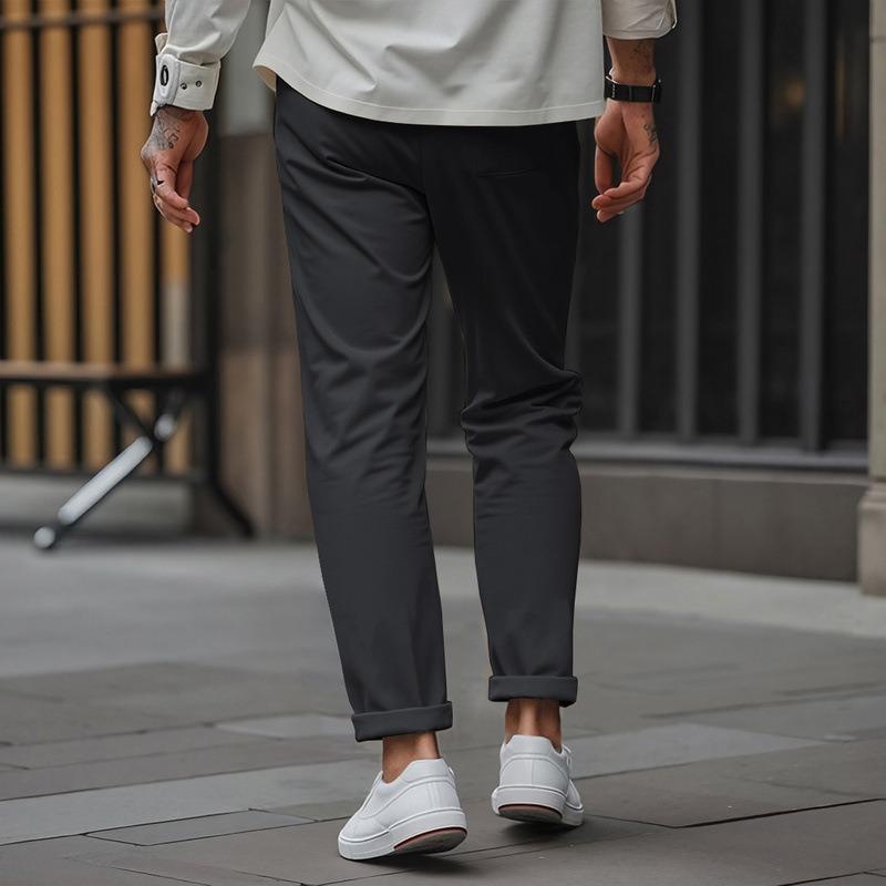 Spring and Autumn Pants Men's Solid Color Simple Business Slim Small Feet Men's Casual Pants