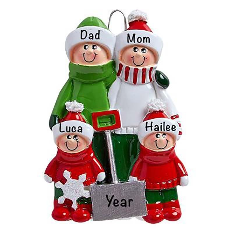 Beautifully Crafted Resin Painted Family Sled Ornaments Perfect For Christmas Decor
