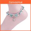 Vintage Blue Starfish Shell Anklet Beach Turtle Anklet Vacation Rice Bead Anklet