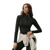 JYL Solid Seamless Zip Jacket Slim Waist Outdoor Running Yoga Coat