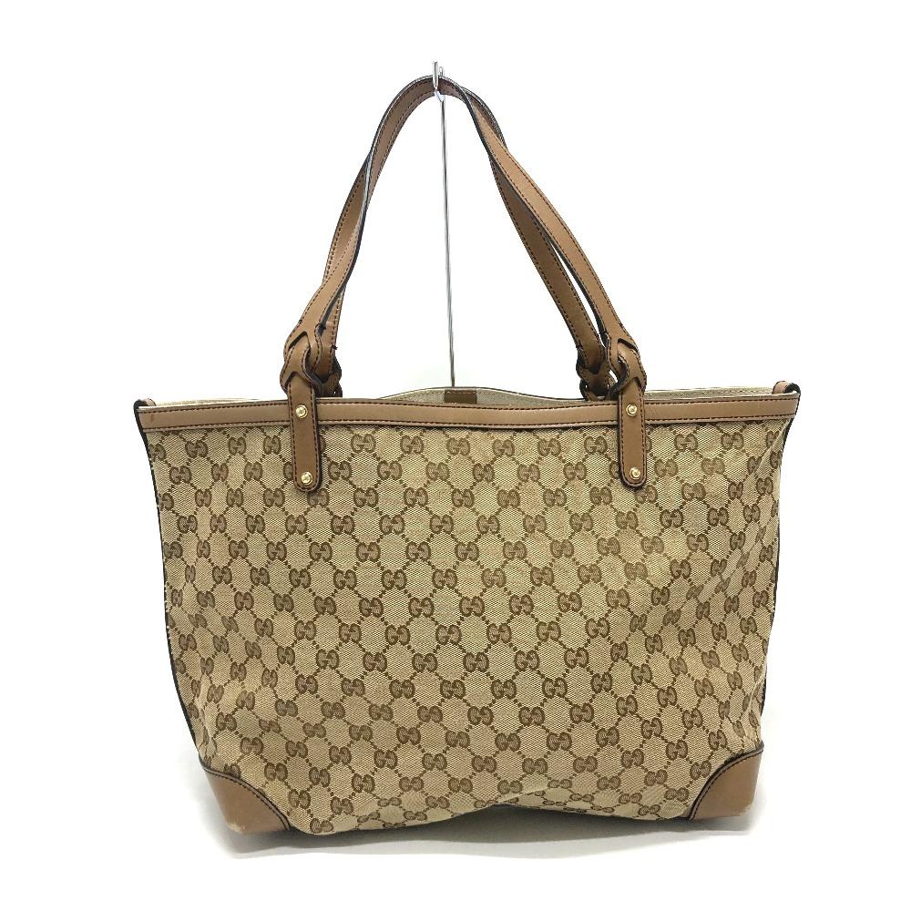 Gucci 247209 GGCanvas Tote Bag with Pouch GGCanvas Beige X Brand/GoldHardware