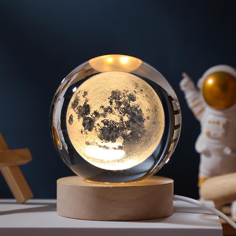 Luminous Starry Sky Crystal Ball Night Light - Creative Glass Ball Gift for Teacher's Day or Birthday Decoration.