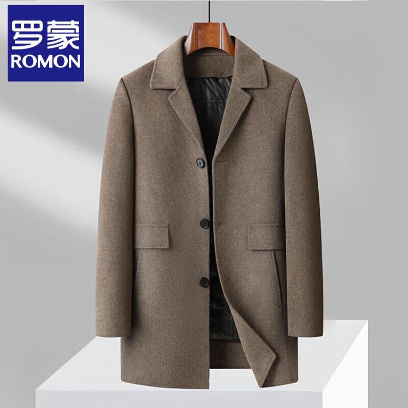 Romon Men s Premium Double-Faced Wool Blend Overcoat XL