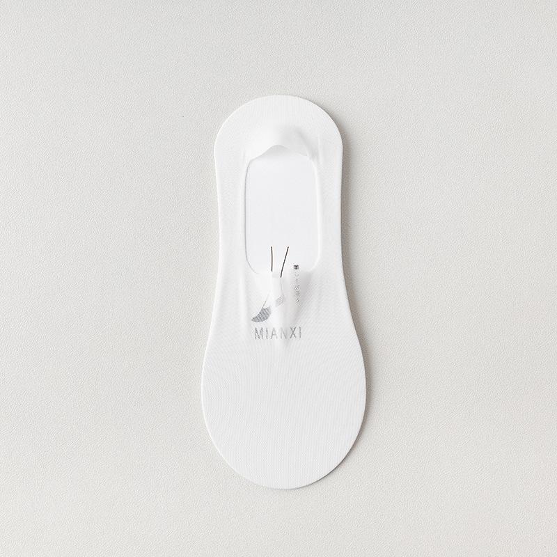 Female Summer Thin Cotton Bottom Super Shallow Mouth Invisible Silicone Non Slip Heel Socks
