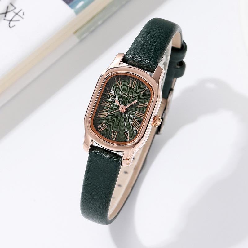 Vintage Niche Premium Sense Oval Belt Student Watch Vintage Simple Women'S Quartz Watch
