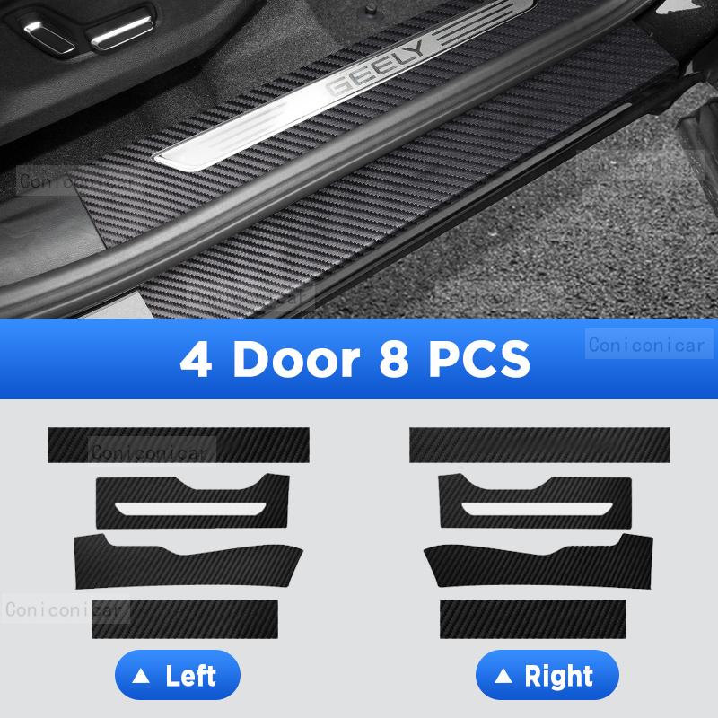 Car Door Sills Scuff Plate Threshold Protector Interior Imitation Carbon Fiber Sticker Accessories For GEELY MONJARO -2025