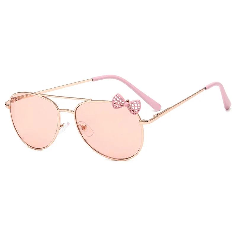 

Kids Cute Sunglasses Metal Frame Bow Children Sun Glasses Fashion Gilrs Outdoor Goggles Eyewear UV400 Protection Gafas De Sol светло-розовый