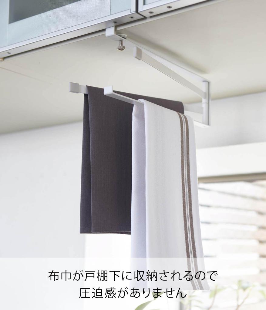 Yamazaki Industries Dishcloth 2442 Under-Cabinet Hanger, Plate, White,