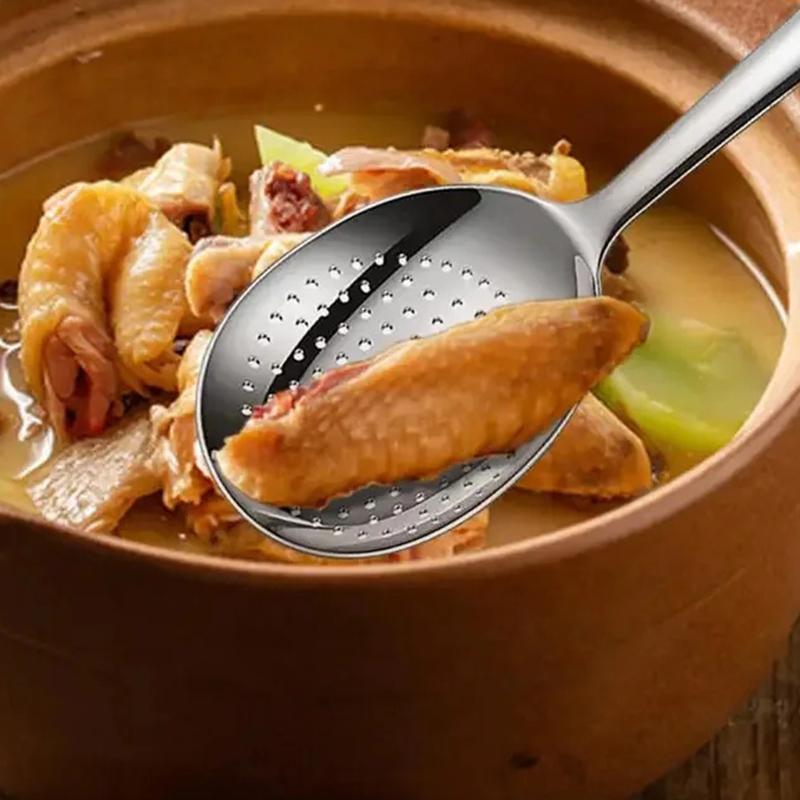 For Serving Rice Serving Spoon Drain Hole Heat Insulated Handle Kitchen Utensils for Daily Use Stainless Steel Ladles