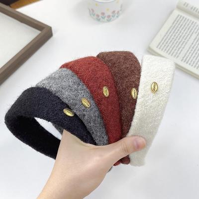 Gold Label Woolen Wide Headband for Autumn & Winter - High-Class Versatile Accessory for Flyaway Control & Outings