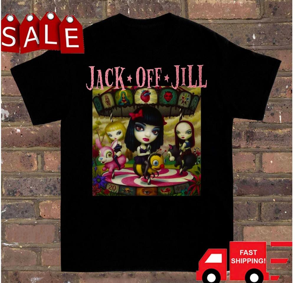 Jack Off Jill Band New Clear Hearts Grey Flowers T Shirt  Unisex T-Shirt S