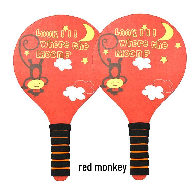 Aoxing Solid Wood Badminton Racket - Thickened Design for Indoor & Outdoor Use, Suitable for Children & Adults, Three Feather Fitness Racket.
