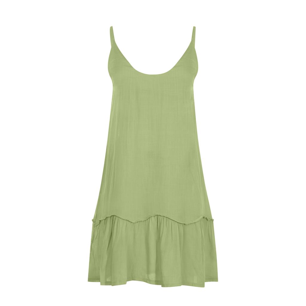Plus Size Women's Halter Dress Adjustable Buckle V-Neck Big Swing Sleeveless Printed Dresses