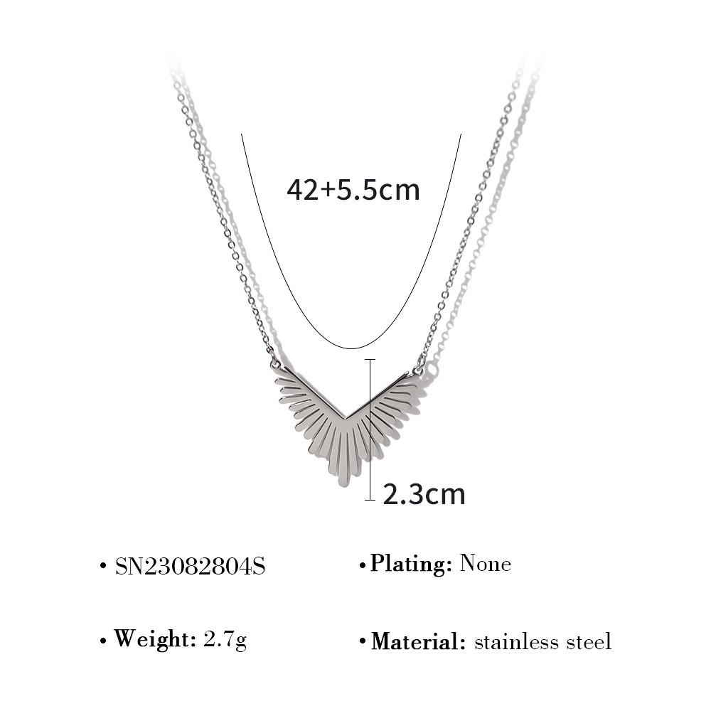 Wind Simple Sunflower Titanium Steel Women'S Short Necklace Radial Pattern Stainless Steel Necklace