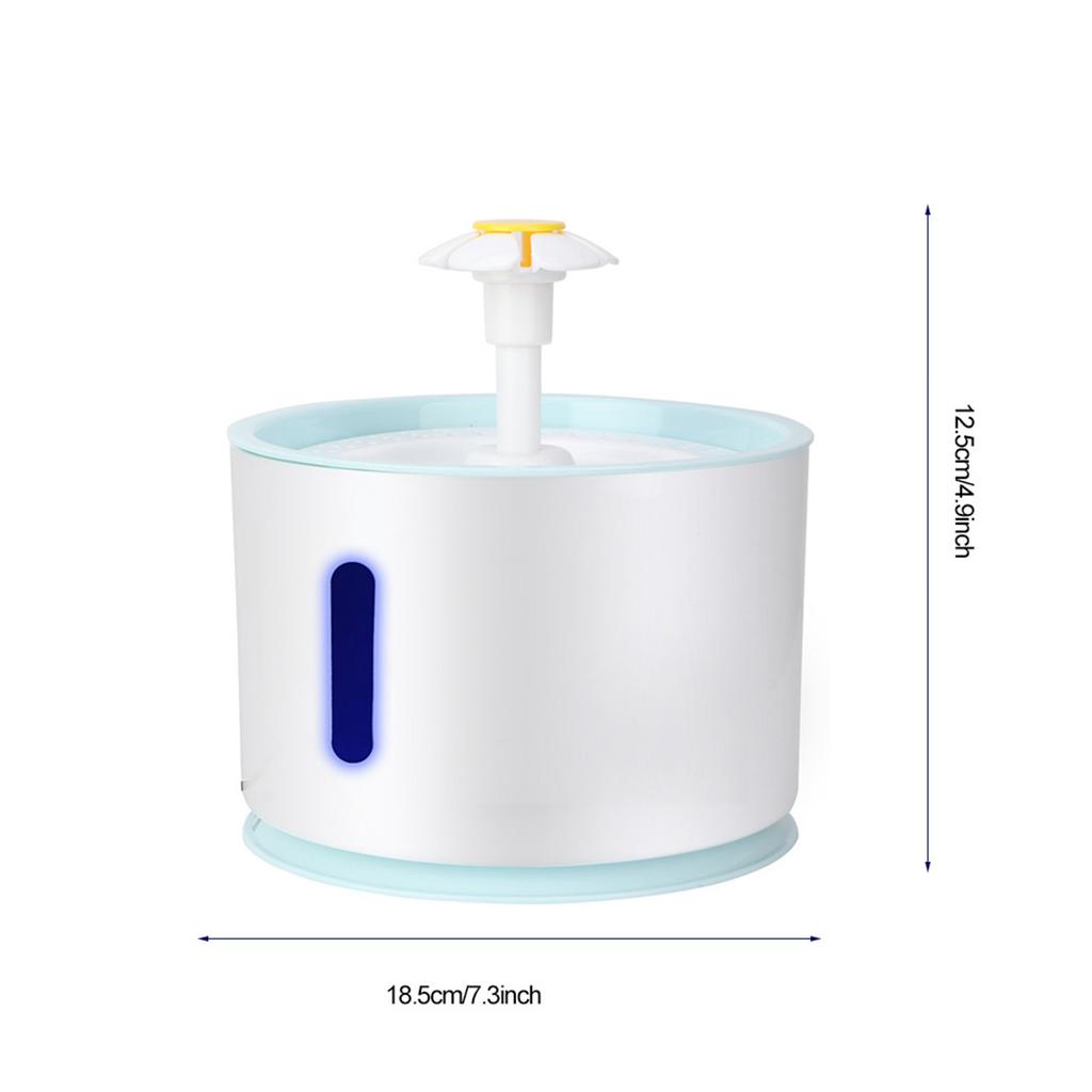 2.4L Electric Pet Cat Water Dispenser Automatic Dog Drinking Fountain with LED Light Filter