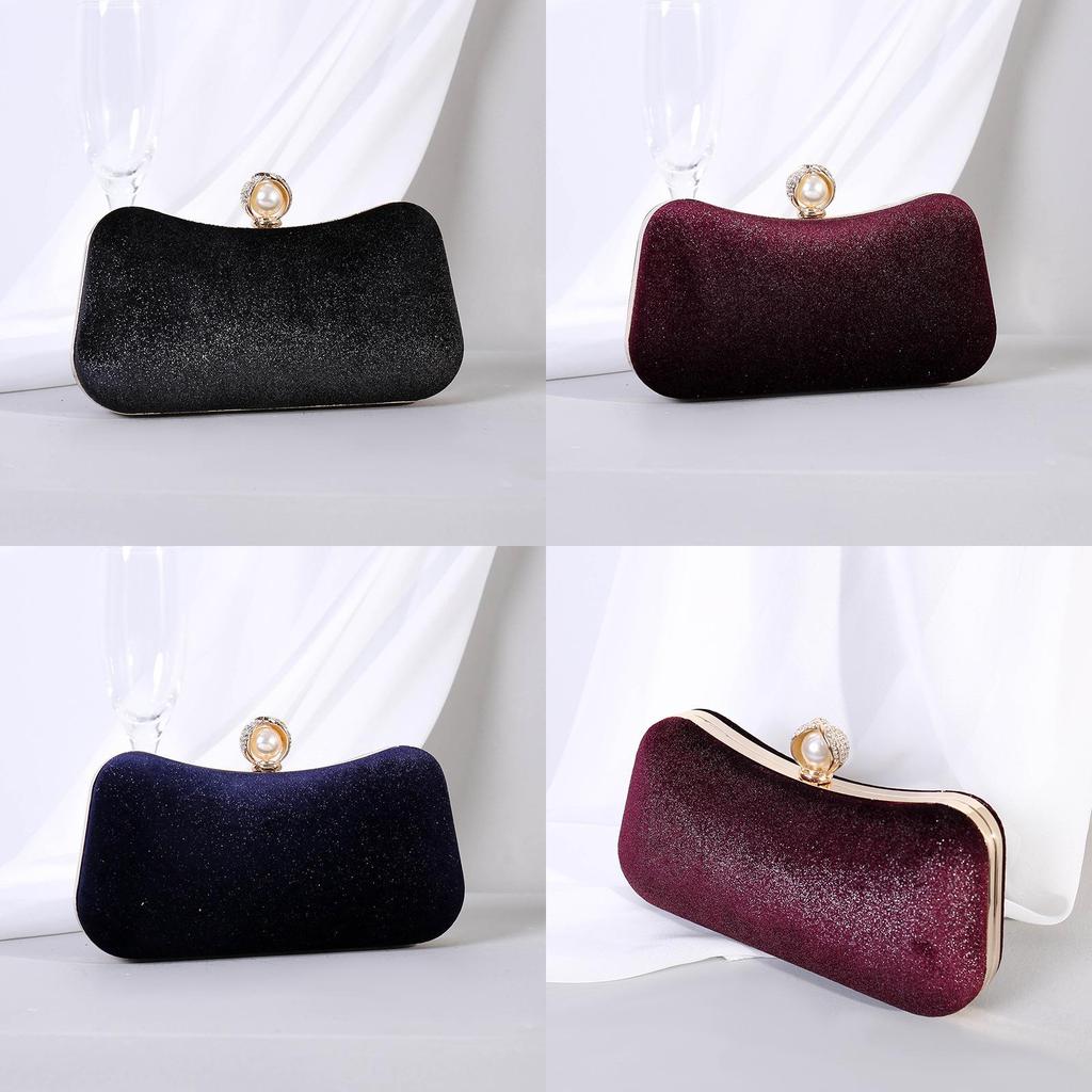 Velvet Handbag With Gold Foil Embellishments For Evening Wear And Formal Events