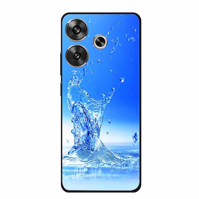 6.79" For Poco M6 4G Case POCOM6 Phone Cover Black Silicone Soft Back Cover Case For Xiaomi Poco M6 4G Case M 6 Protective Coque