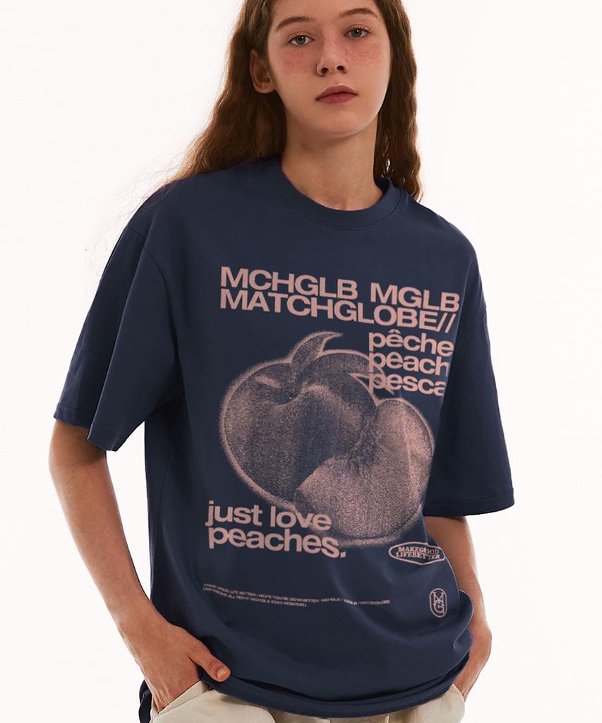 MATCHGLOBE Peaches Oversized Tee (Navy)