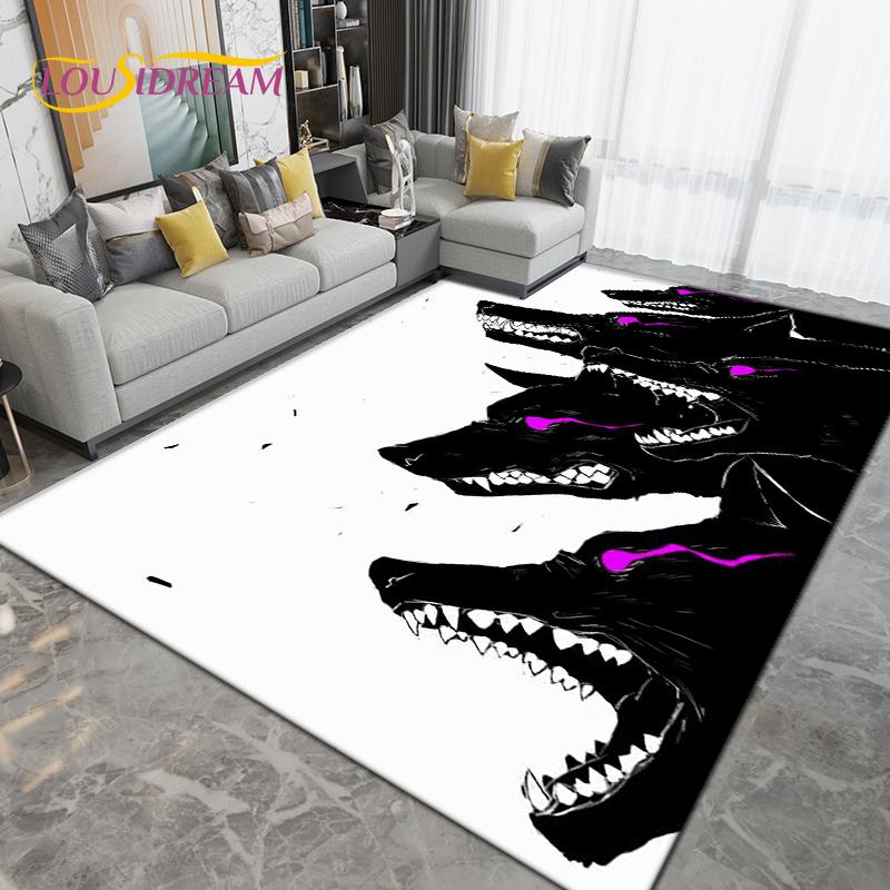 Wolf Wolf Spirit Series Area Rug Large,Carpet Rug for Living Room Bedroom Sofa,Kitchen Bathroom Doormat Non-slip Floor Mat Gift