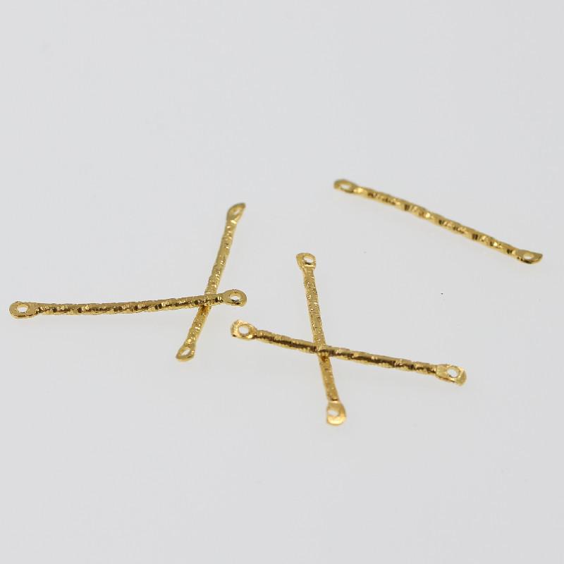 DIY Minimalist Double Hole Embossed Round Bar Earring Connectors