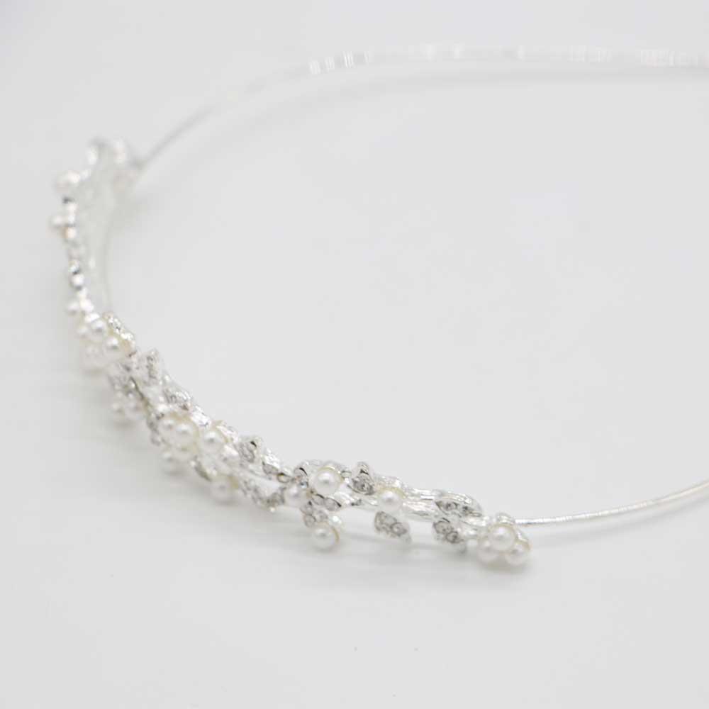 Wedding Fashion Flower Bride Imitation Pearl Rhinestone Crowns Prom Diadem Bridal Tiaras Headpiece