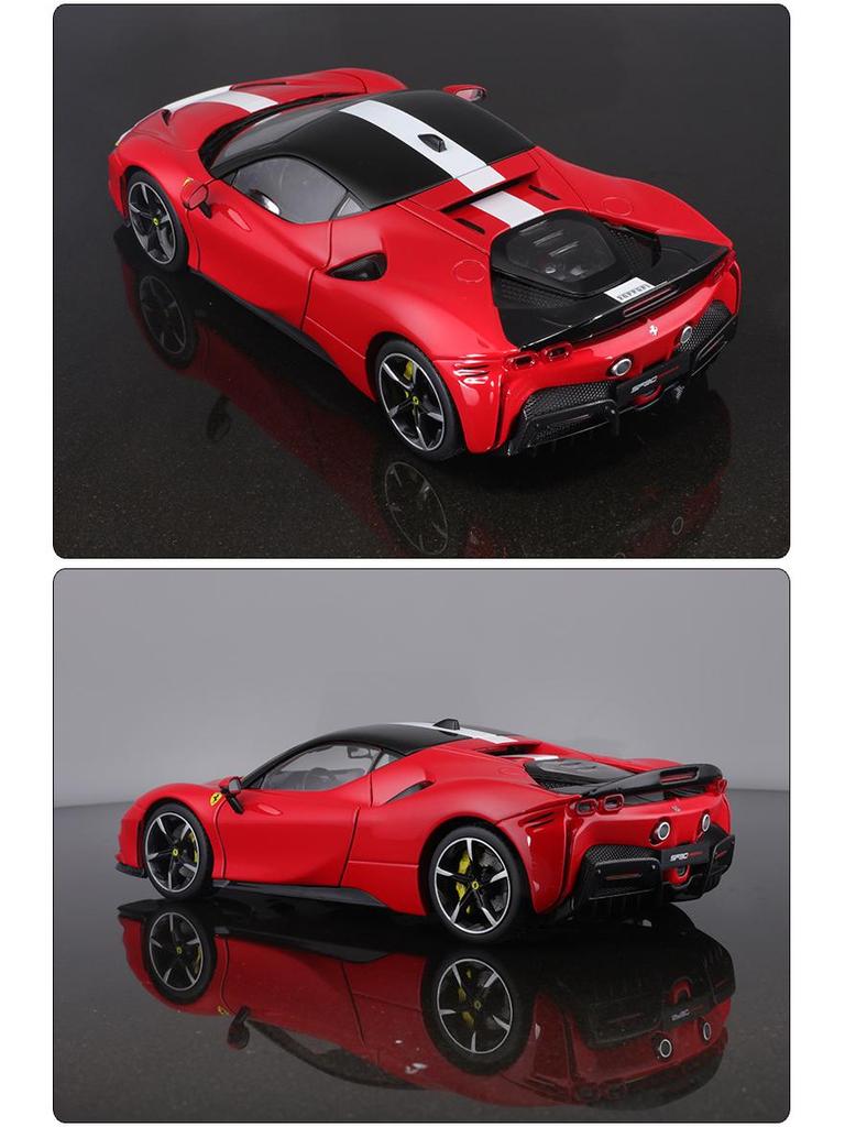 Bburago 1:18 SF90 Deluxe Alloy Model Car - Metal Ornament Collection, Ideal Gift for Boys