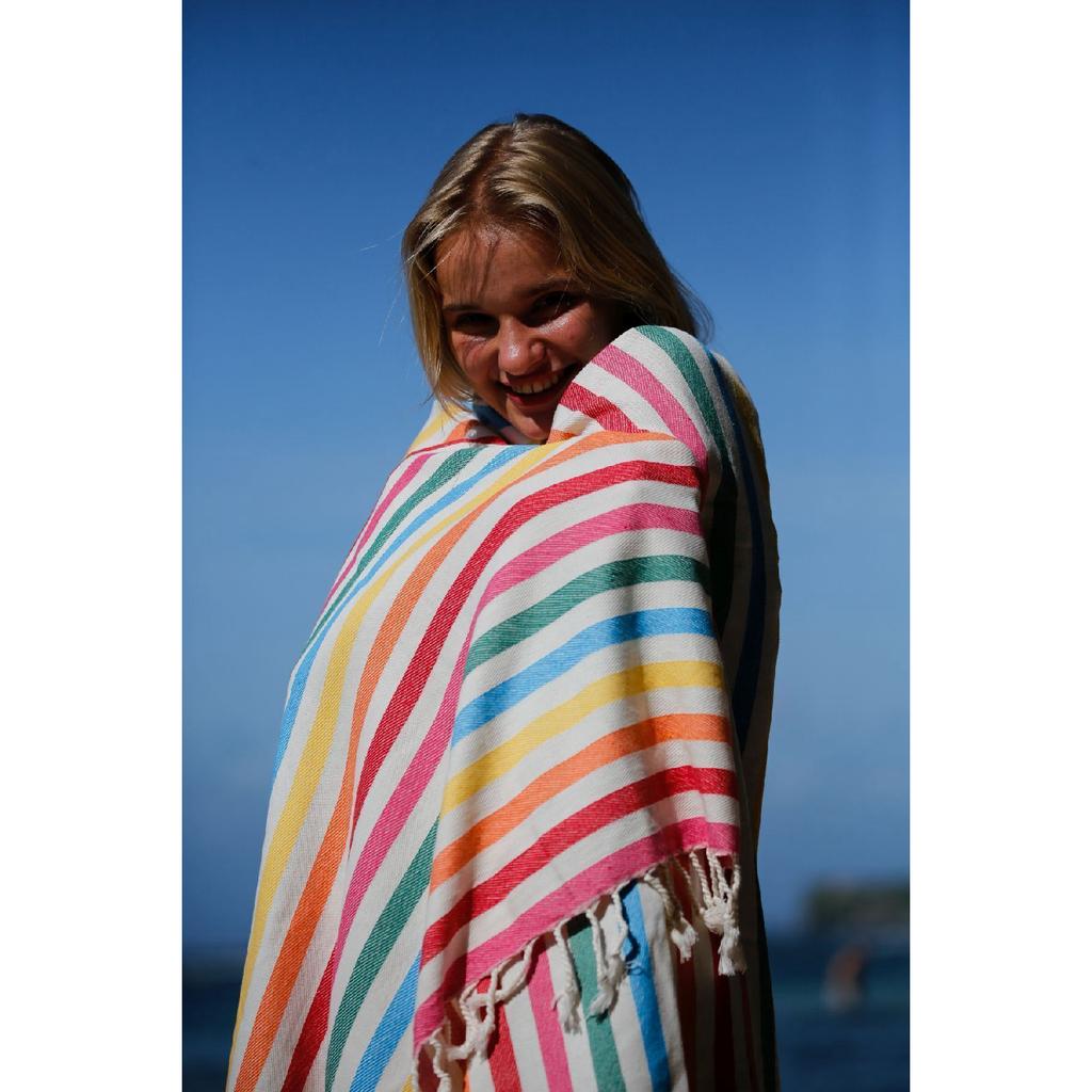 Organic Cotton Mare Peshtamal 90x180cm Tasseled Sand Beige