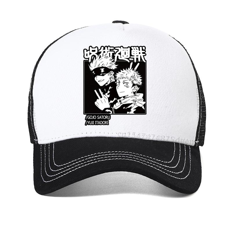 Harajuku Men's Dad Hat Jujutsu Kaisen Printed Women Baseball Cap Unisex Cool Cartoon Anime Casual Mesh Breathable Snapback Hats
