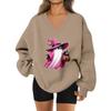 Women's V-neck Dropped Shoulder Halloween Print Sports Sweatshirt Top